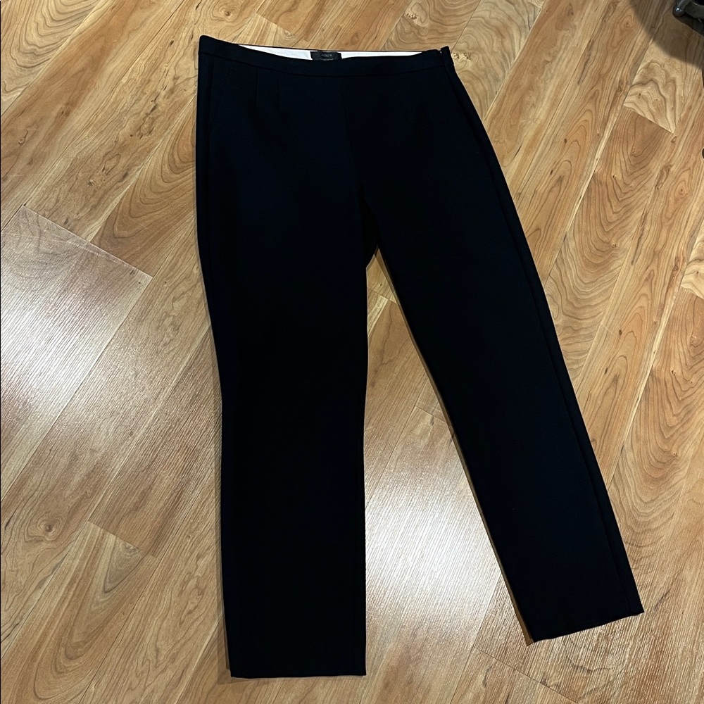 Like NEW! J. Crew Black wool blend Martie side zip ankle pants size 8 - Picture 4 of 12